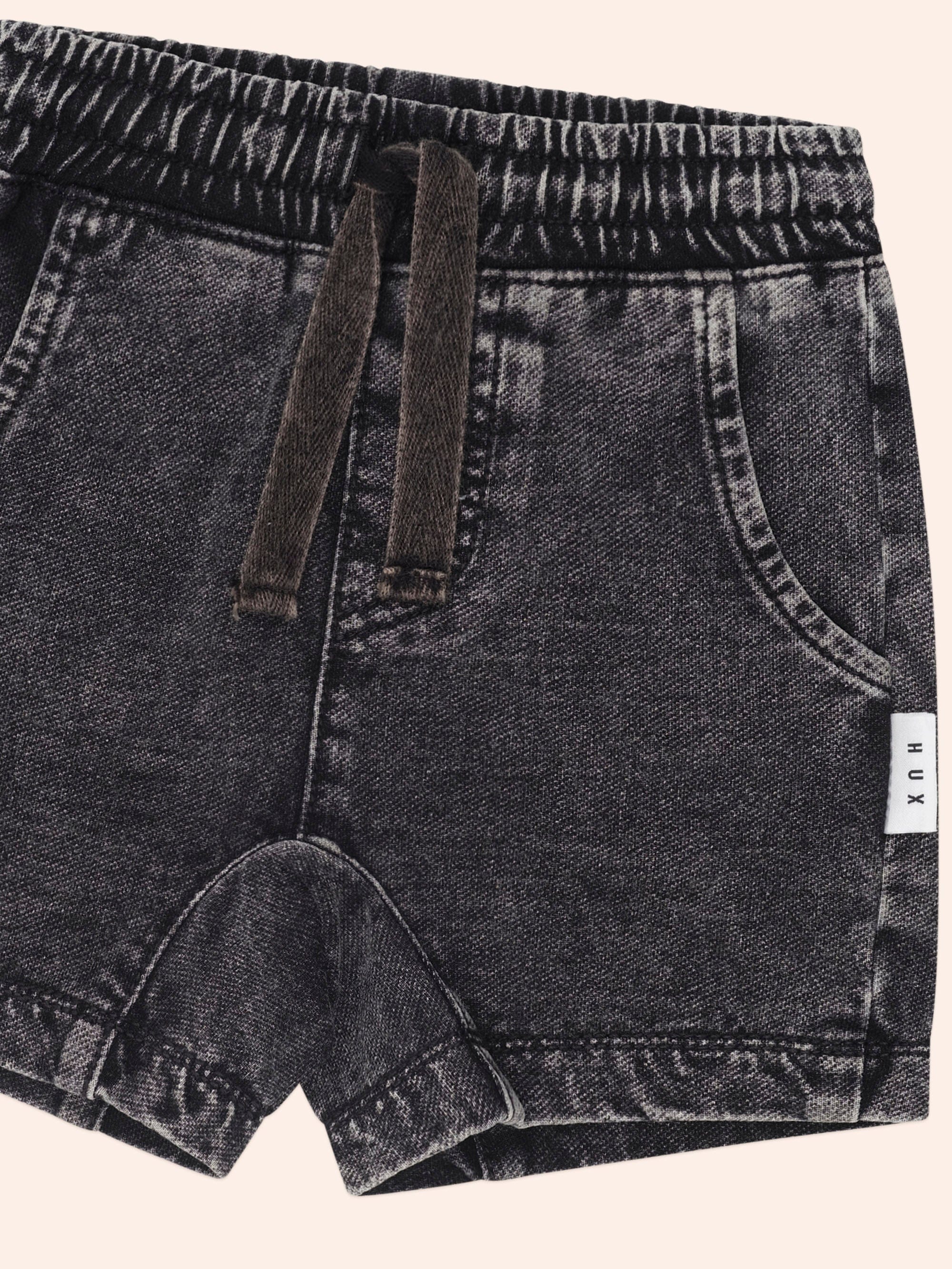 Black Knit Denim Gusset Short - Image 3