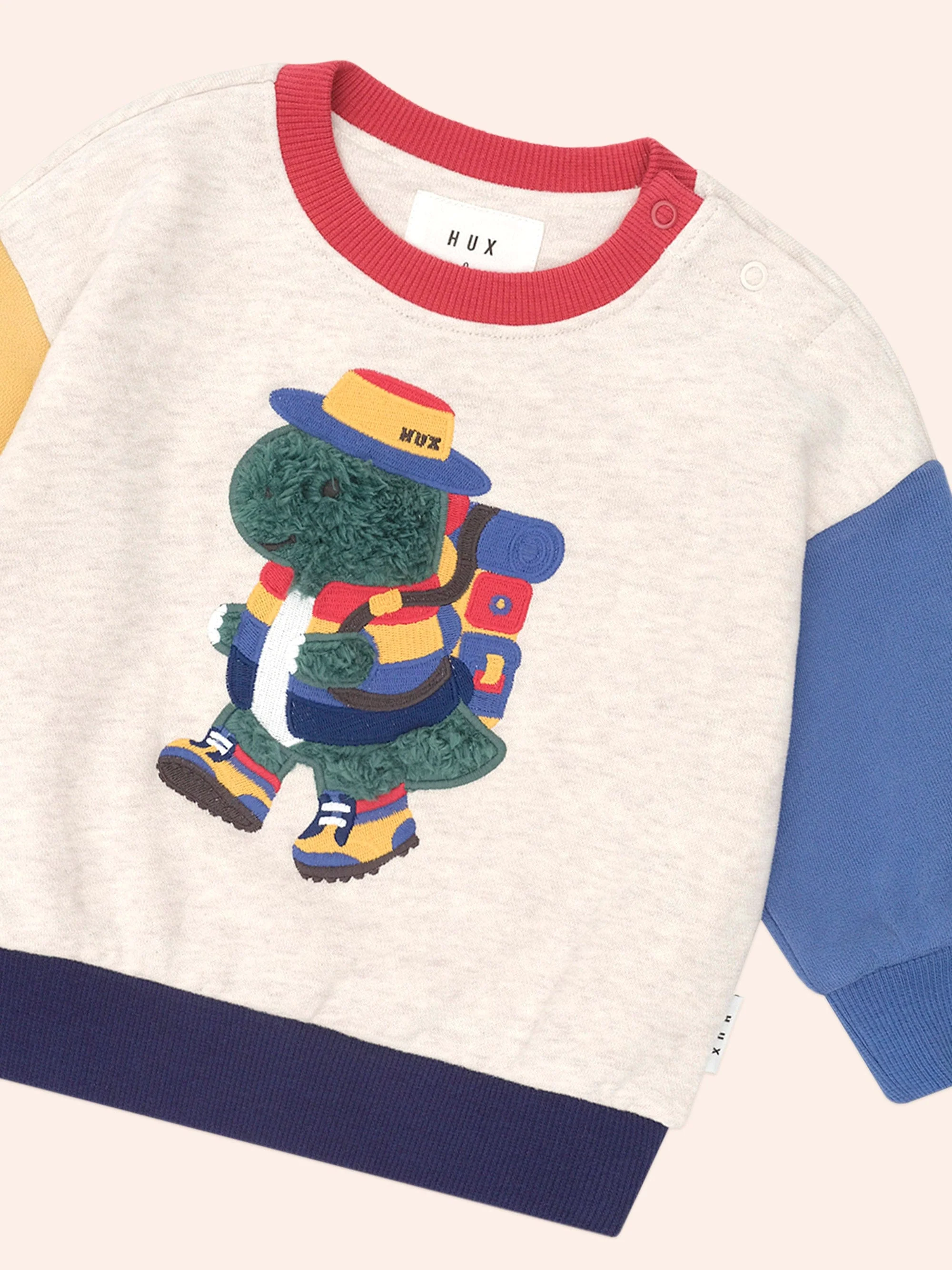 Camping Dino Colour Block Sweatshirt - Image 2