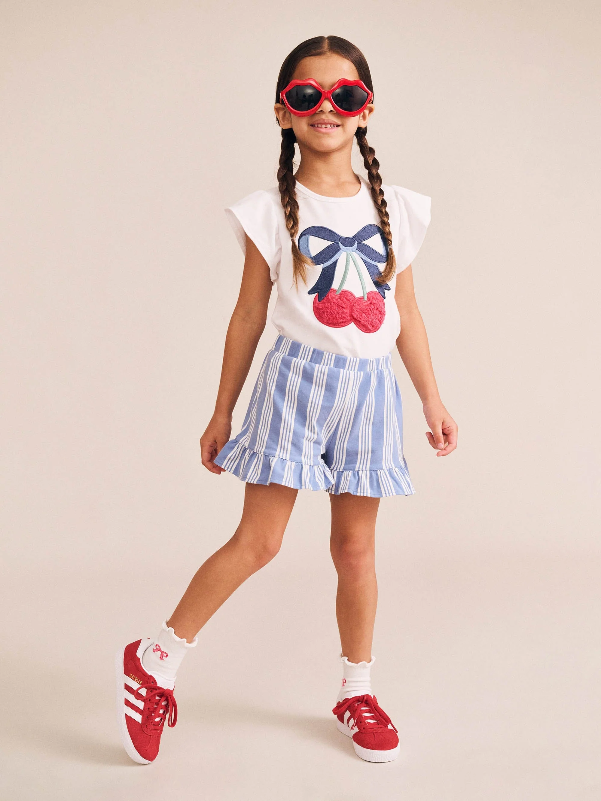 Cherry Bow Frill Sleeve Tee - Image 6