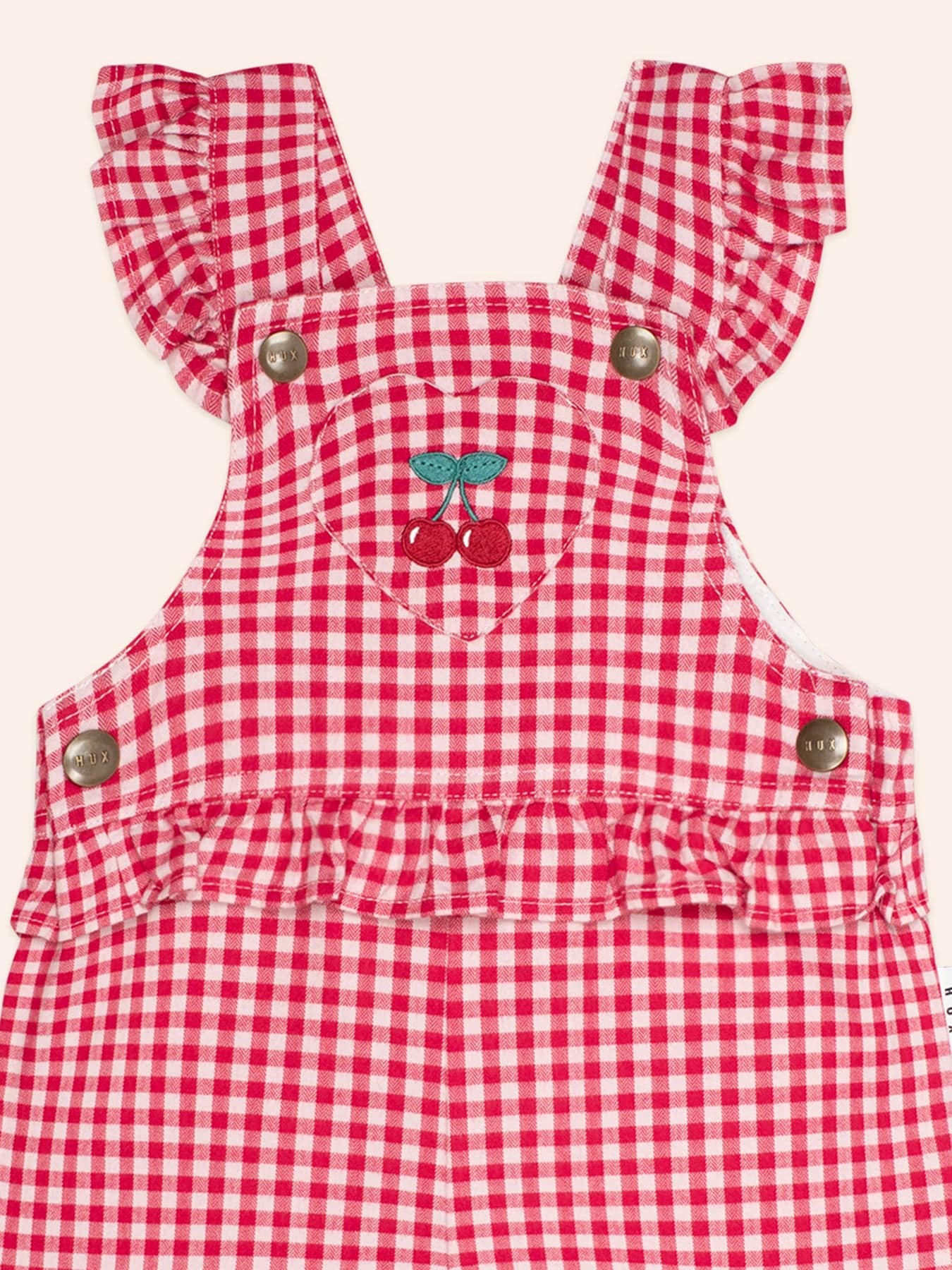 Cherry Check Frill Overalls - Image 2