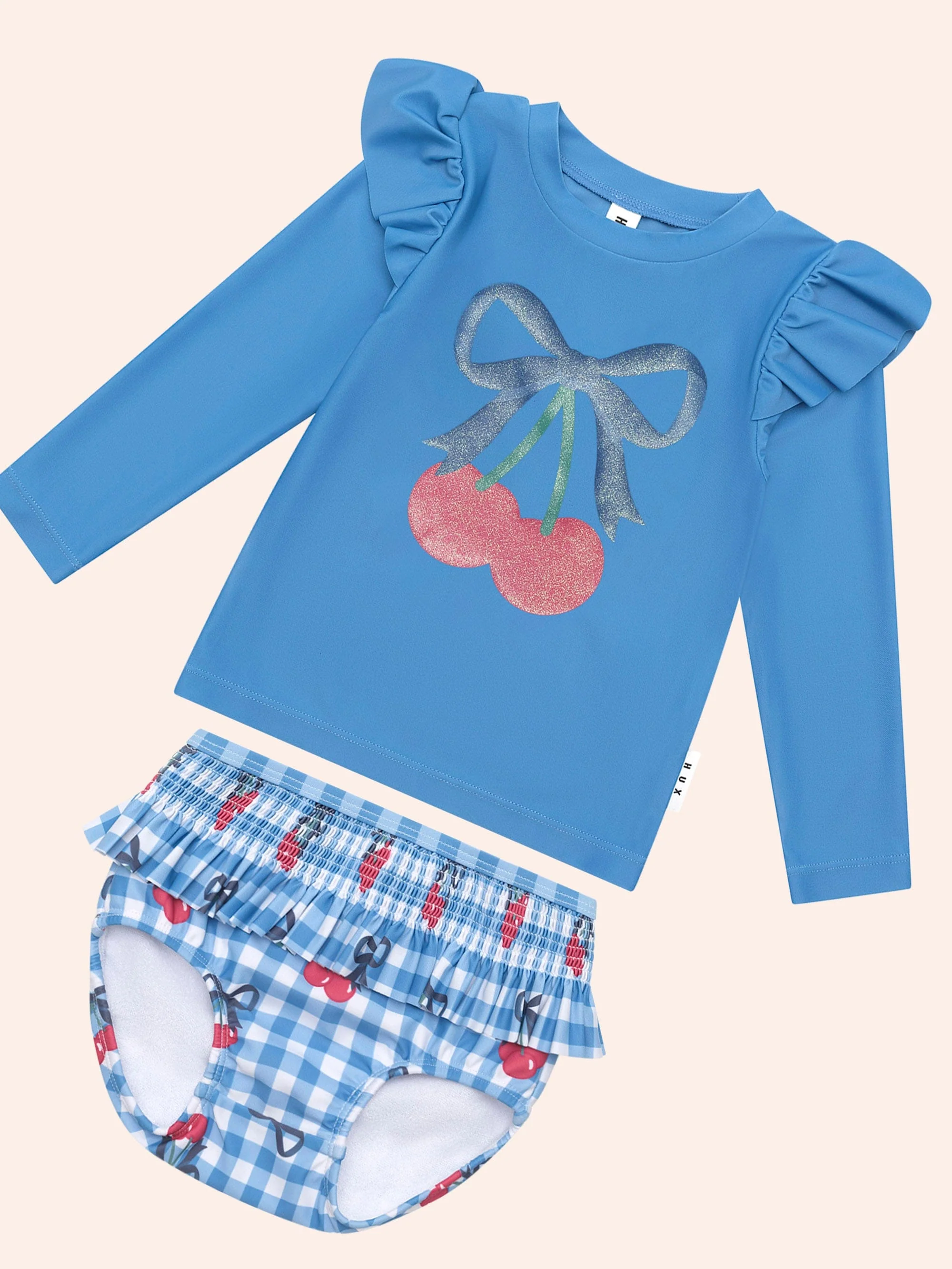 Cherry Gingham 2Pc Swim Set - Image 3