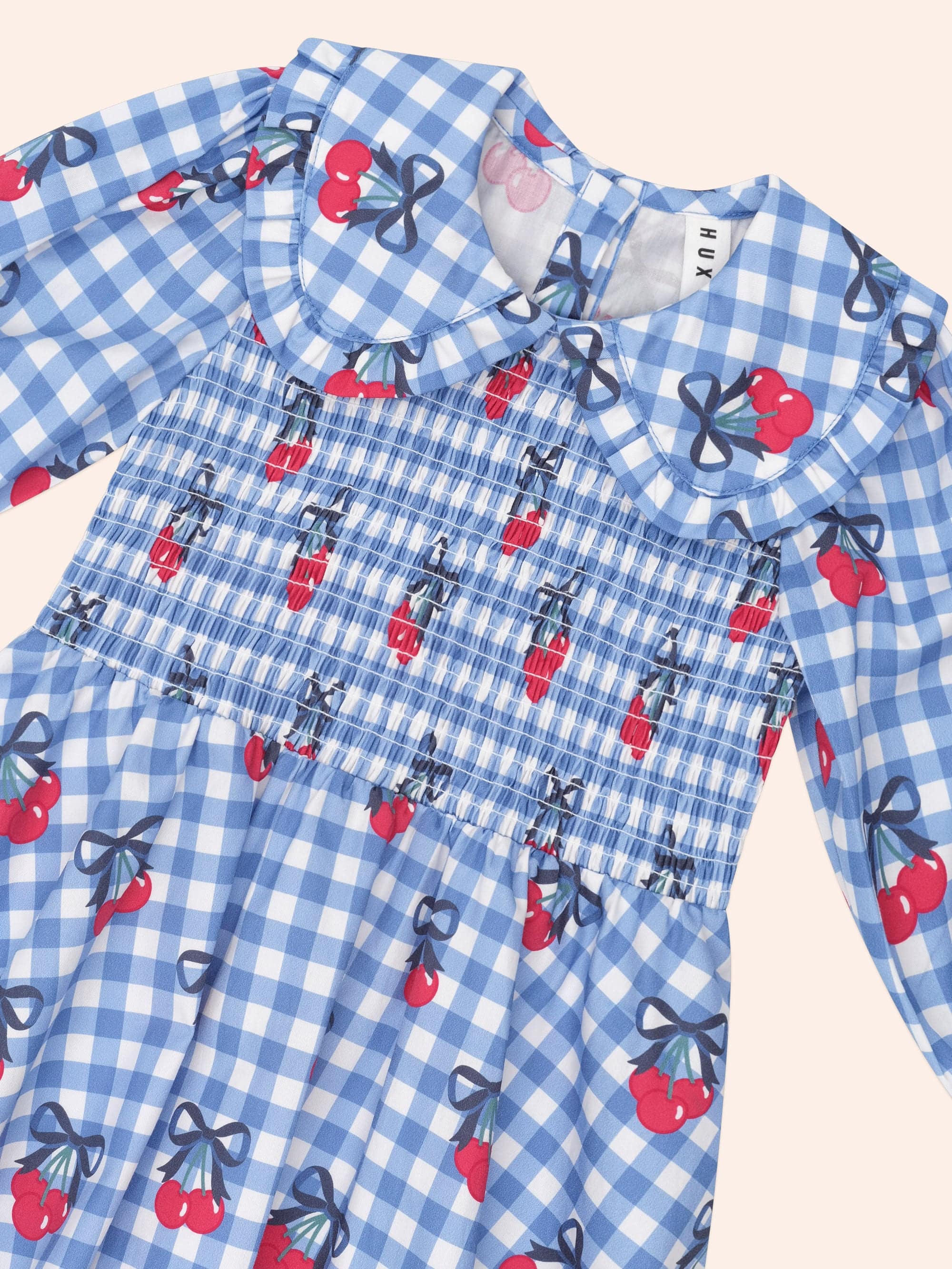 Cherry Gingham Shirred Dress - Image 3
