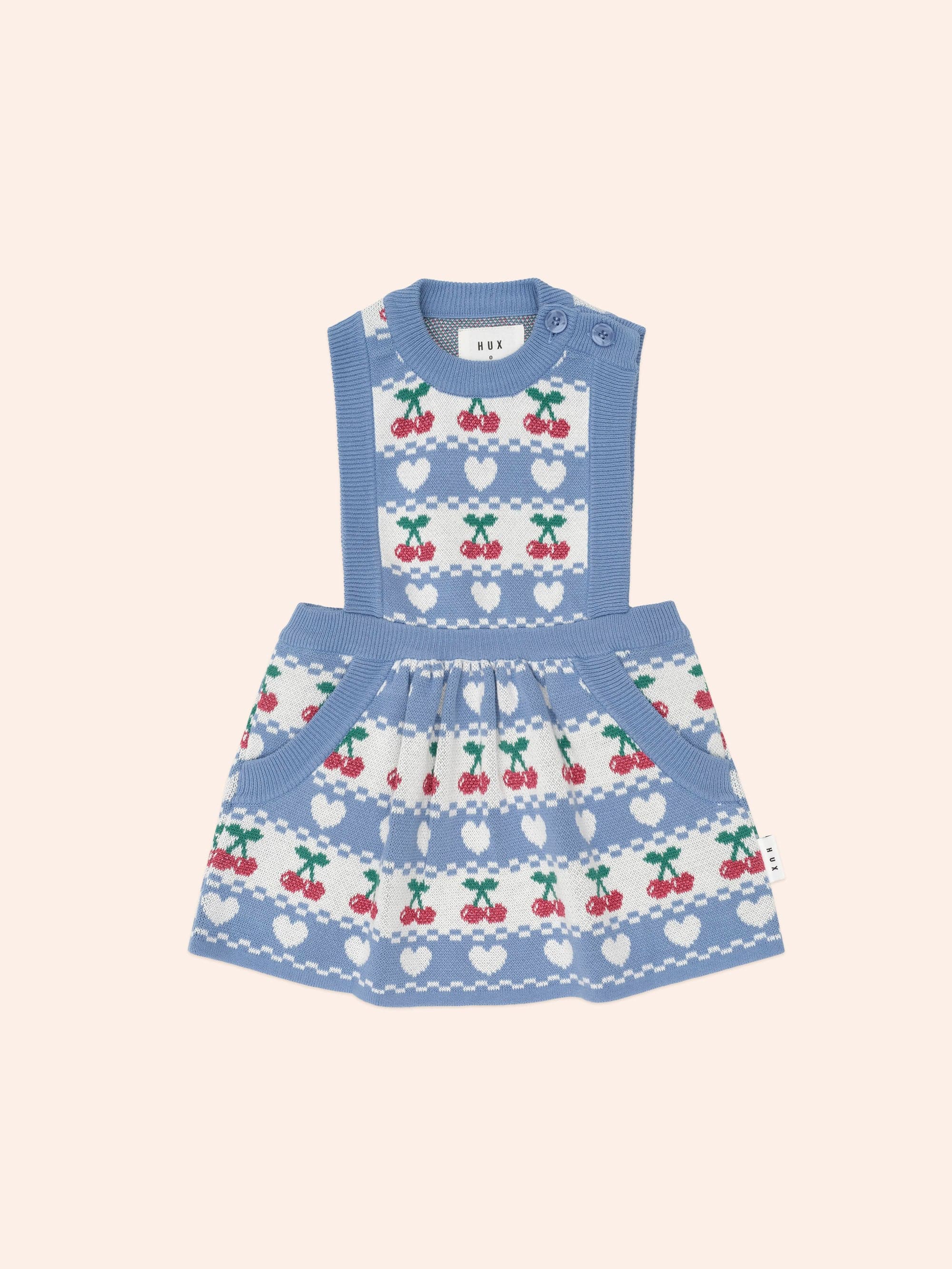 Cherry Heart Knit Pinafore Dress - Image 2
