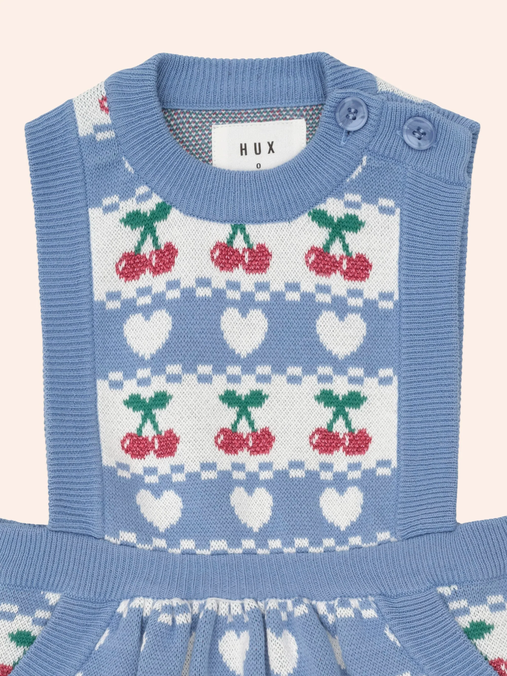 Cherry Heart Knit Pinafore Dress - Image 3