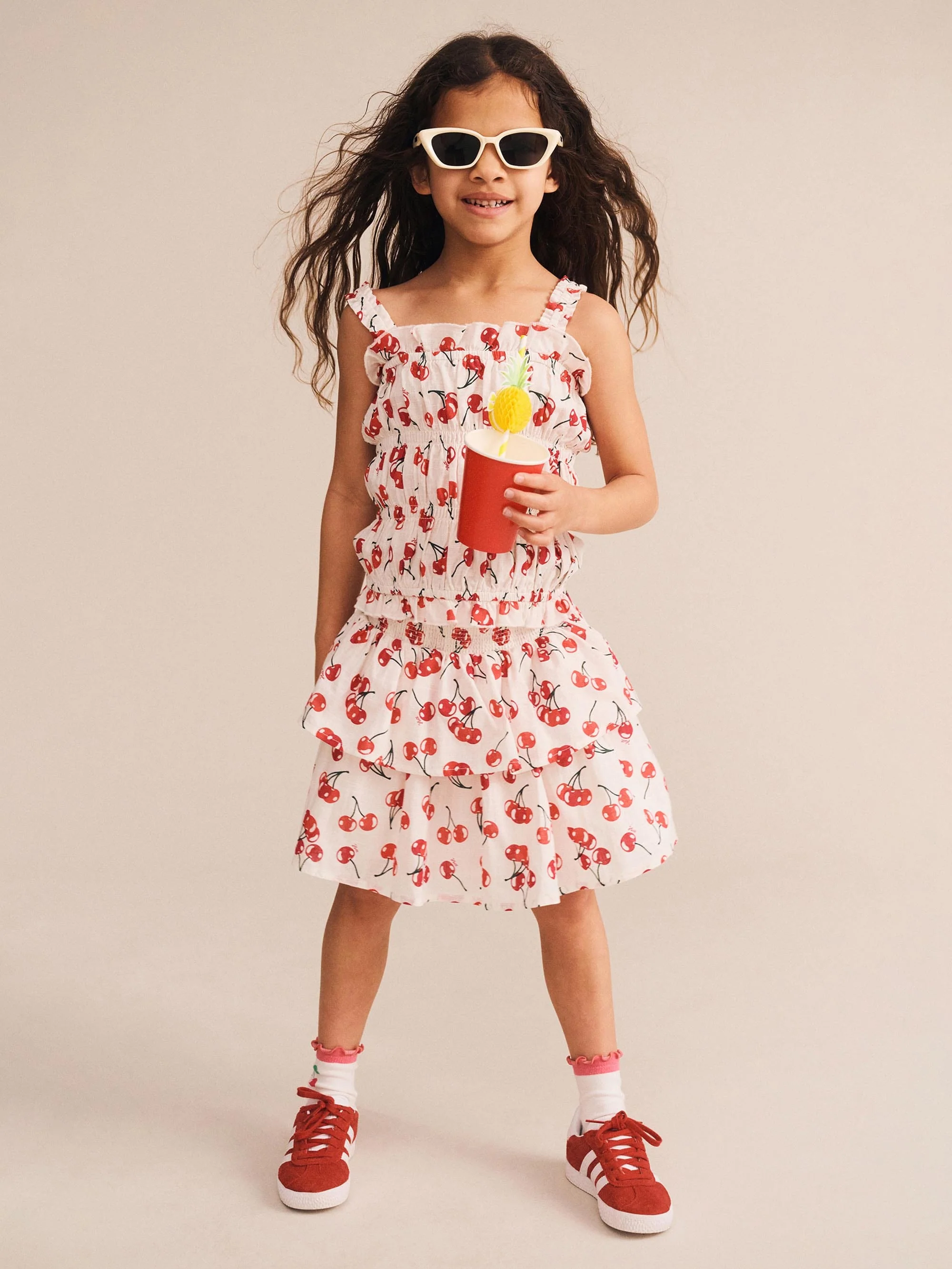 Cherry Shirred Top