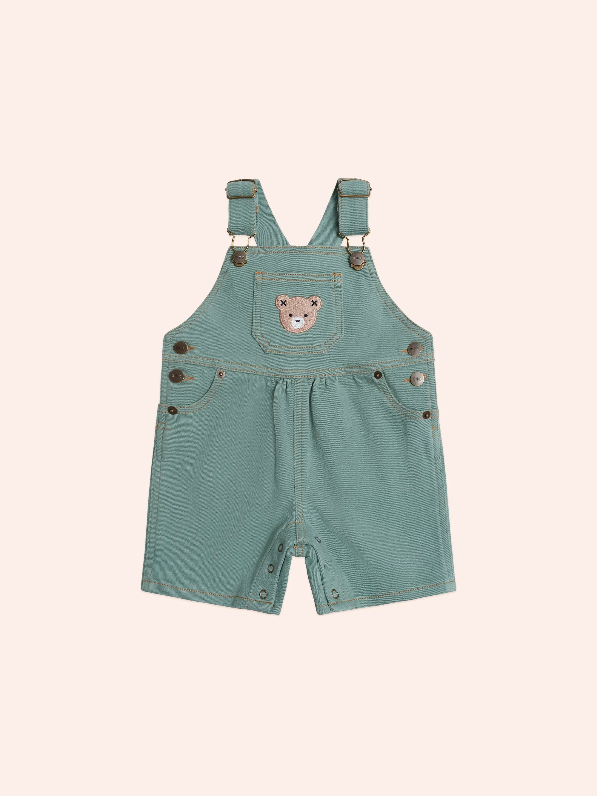 Denim Short Overalls Green - Image 2