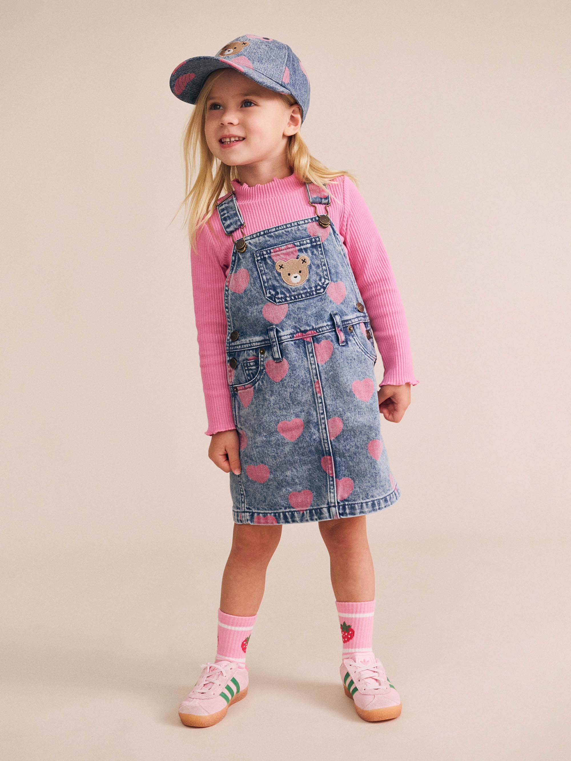 Dreamy Denim Hearts Pinafore - Image 2