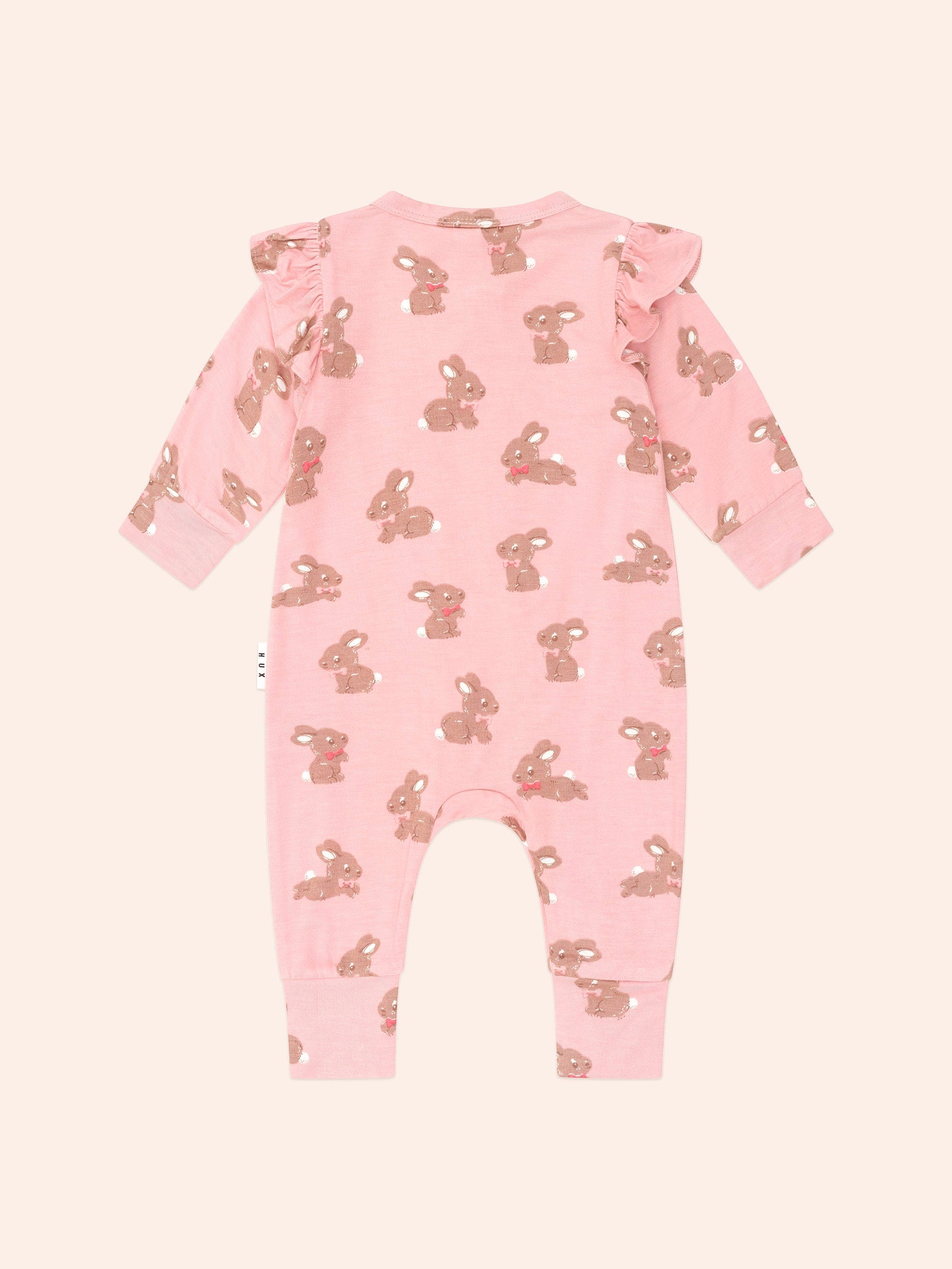 Dusty Pink Bunny Zip Romper - Image 4