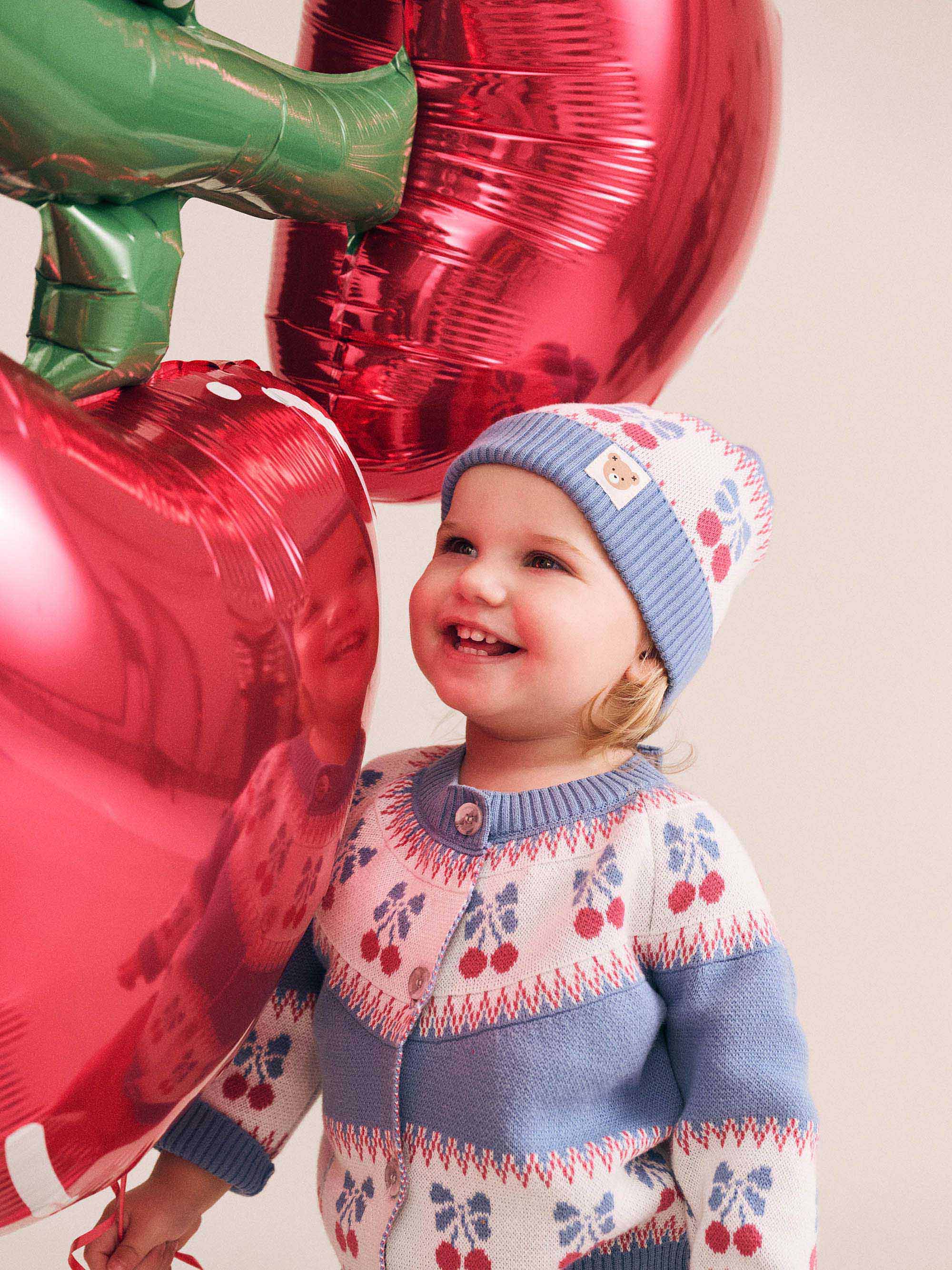 Folk Cherry Bow Beanie - Image 5