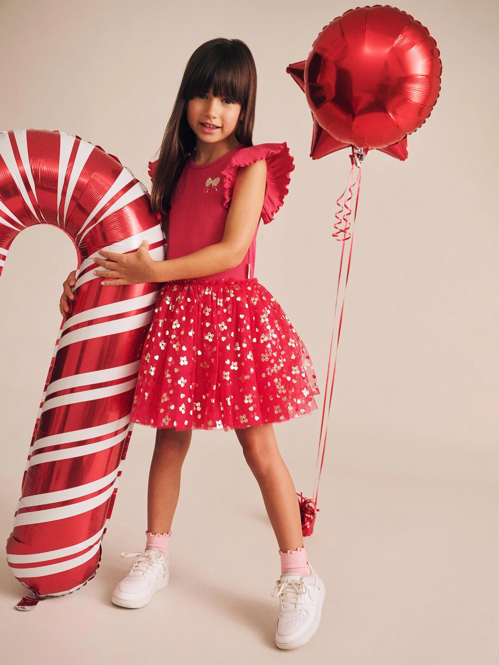 Golden Cherry Pie Rib Tulle Dress