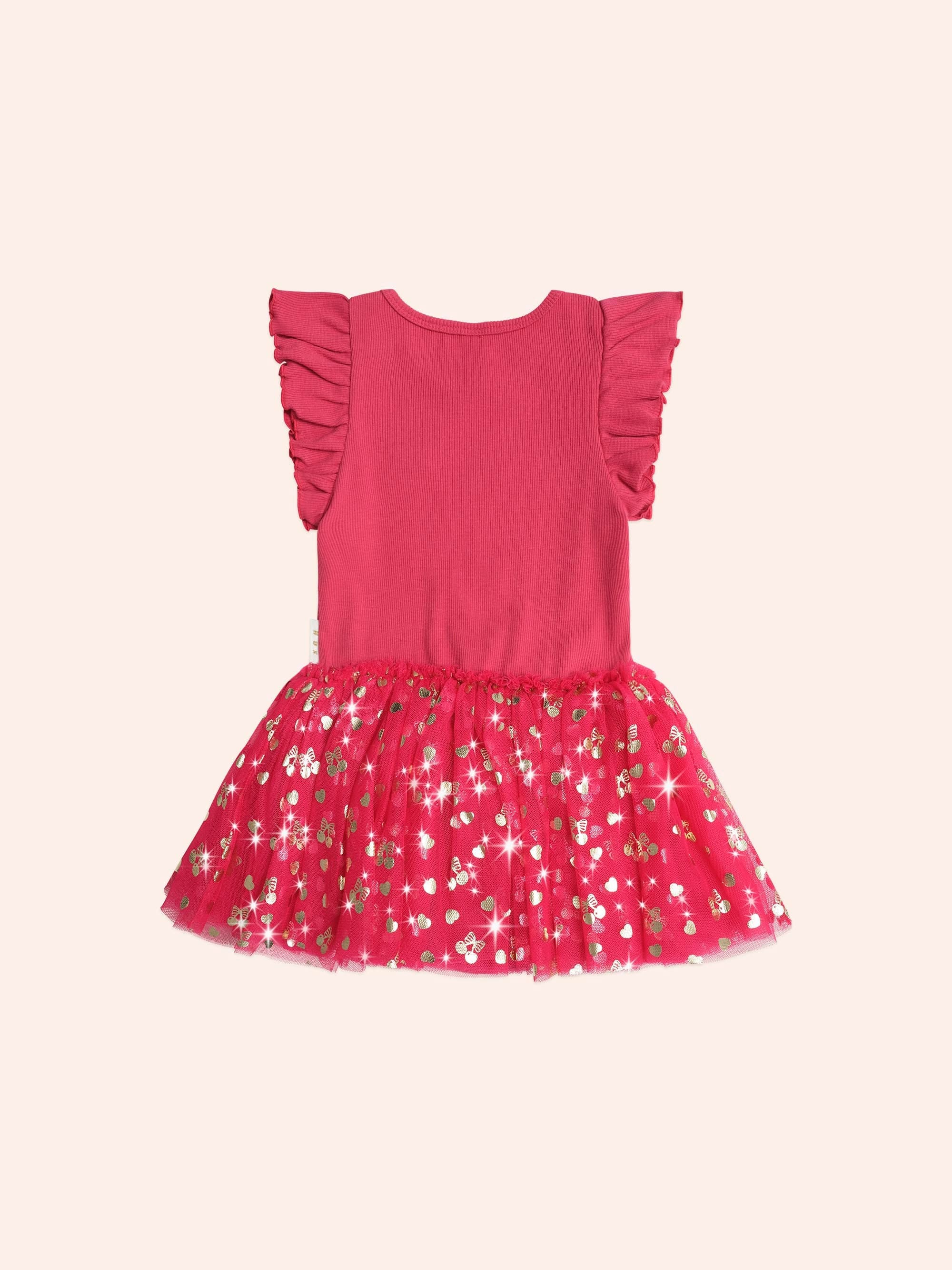 Golden Cherry Pie Rib Tulle Dress - Image 3