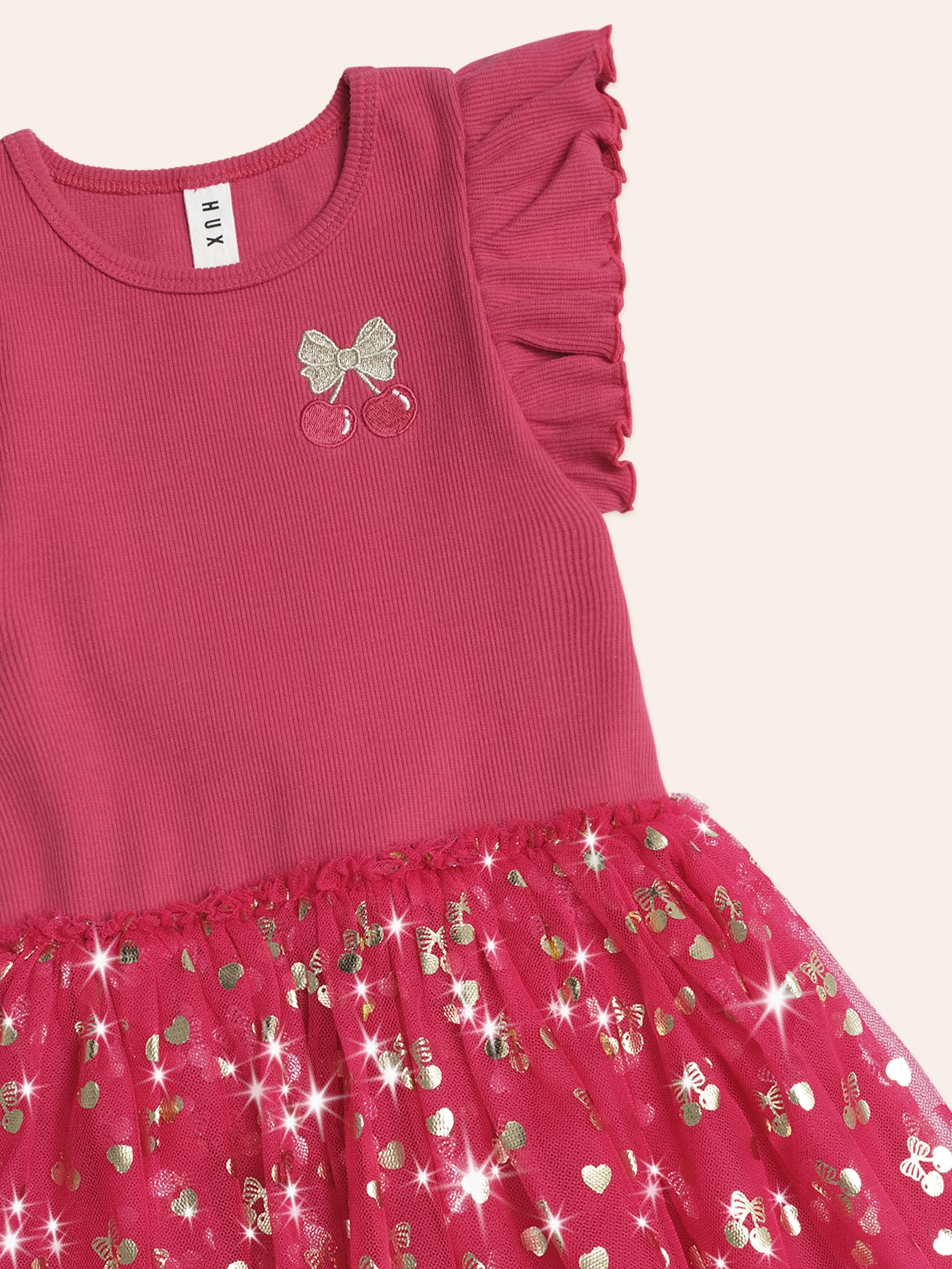 Golden Cherry Pie Rib Tulle Dress - Image 4