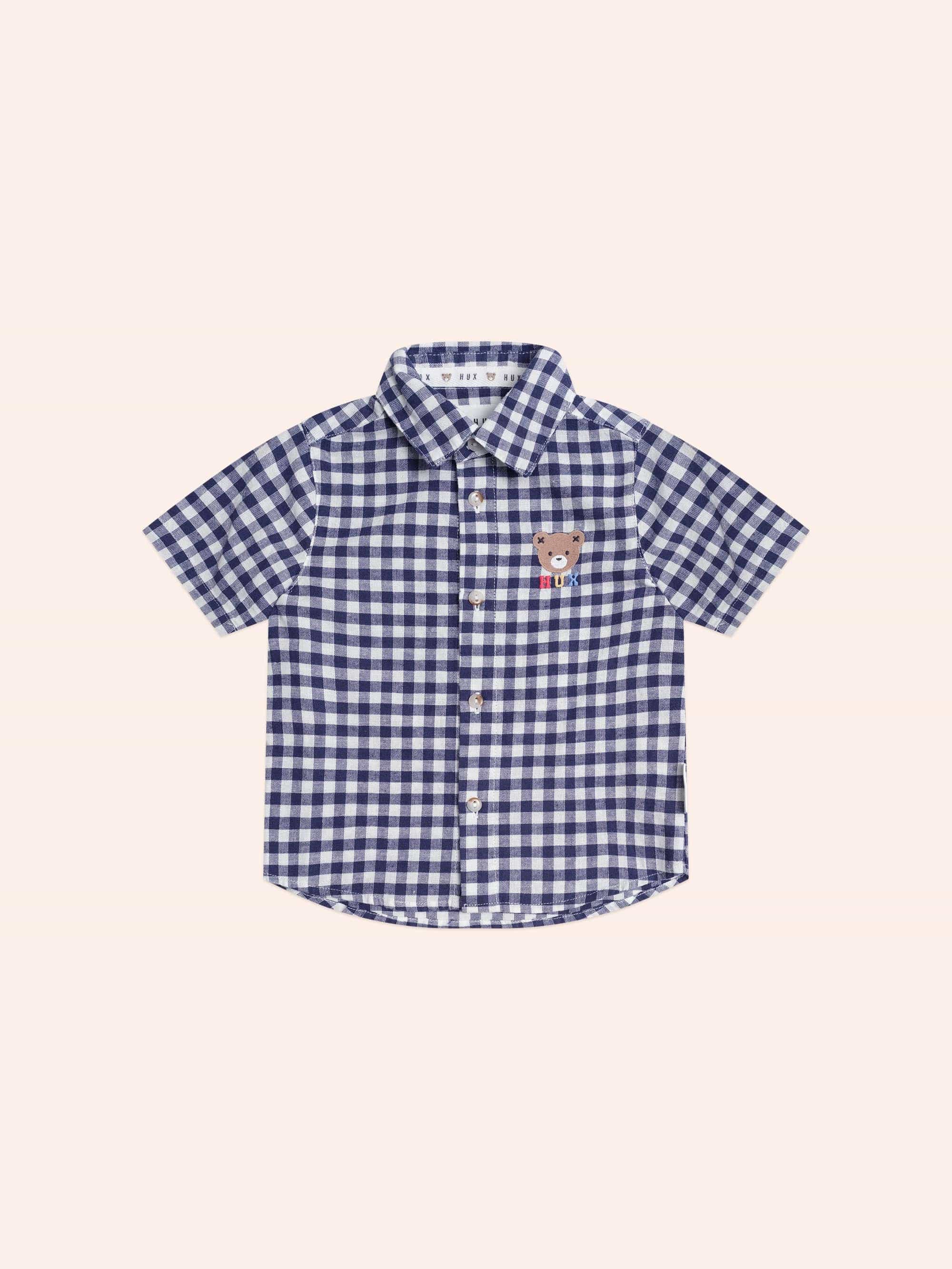 Huxbear Button Up Blue Check