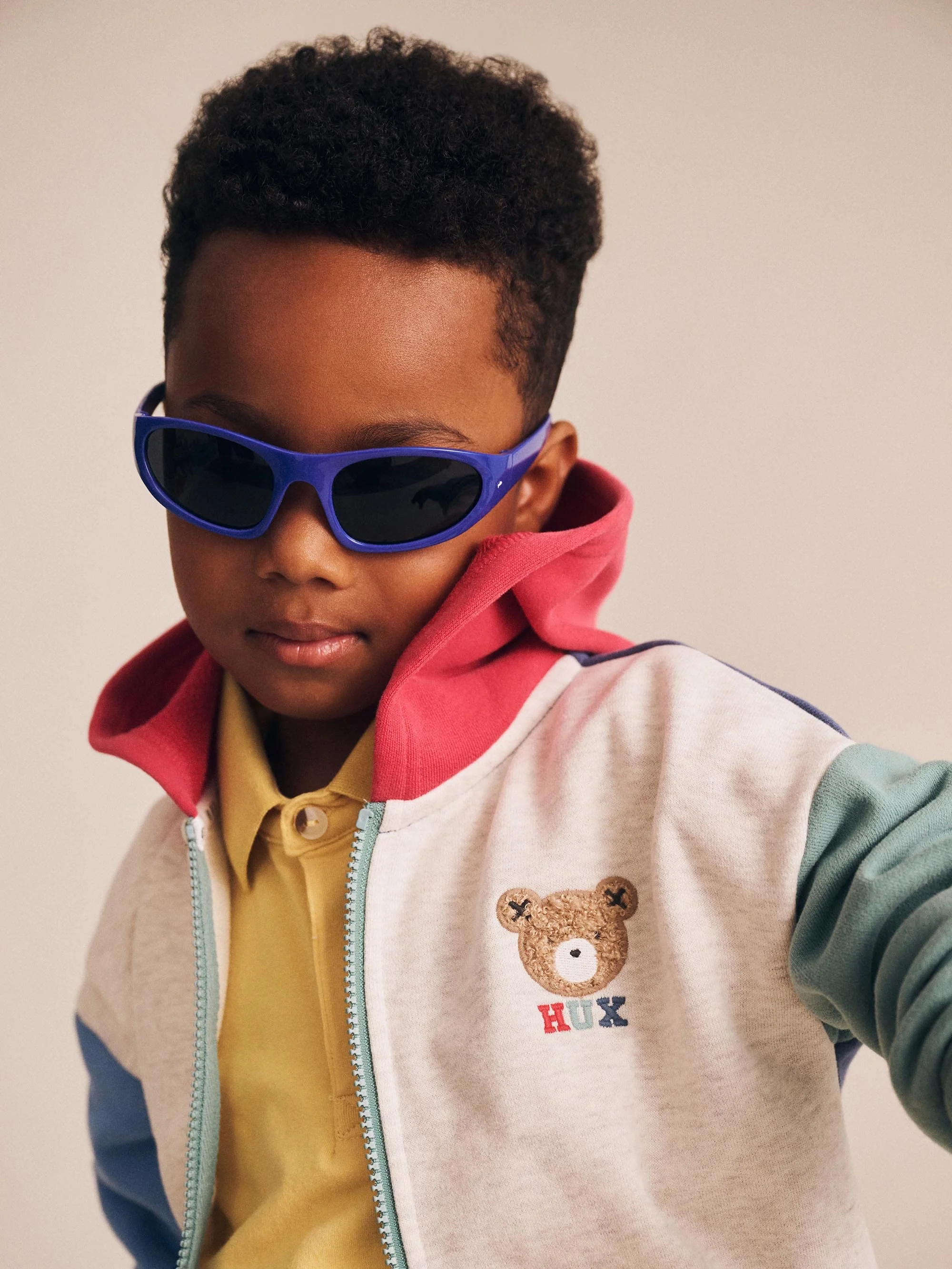 Huxbear Zip Up Hoodie Colour Block - Image 2