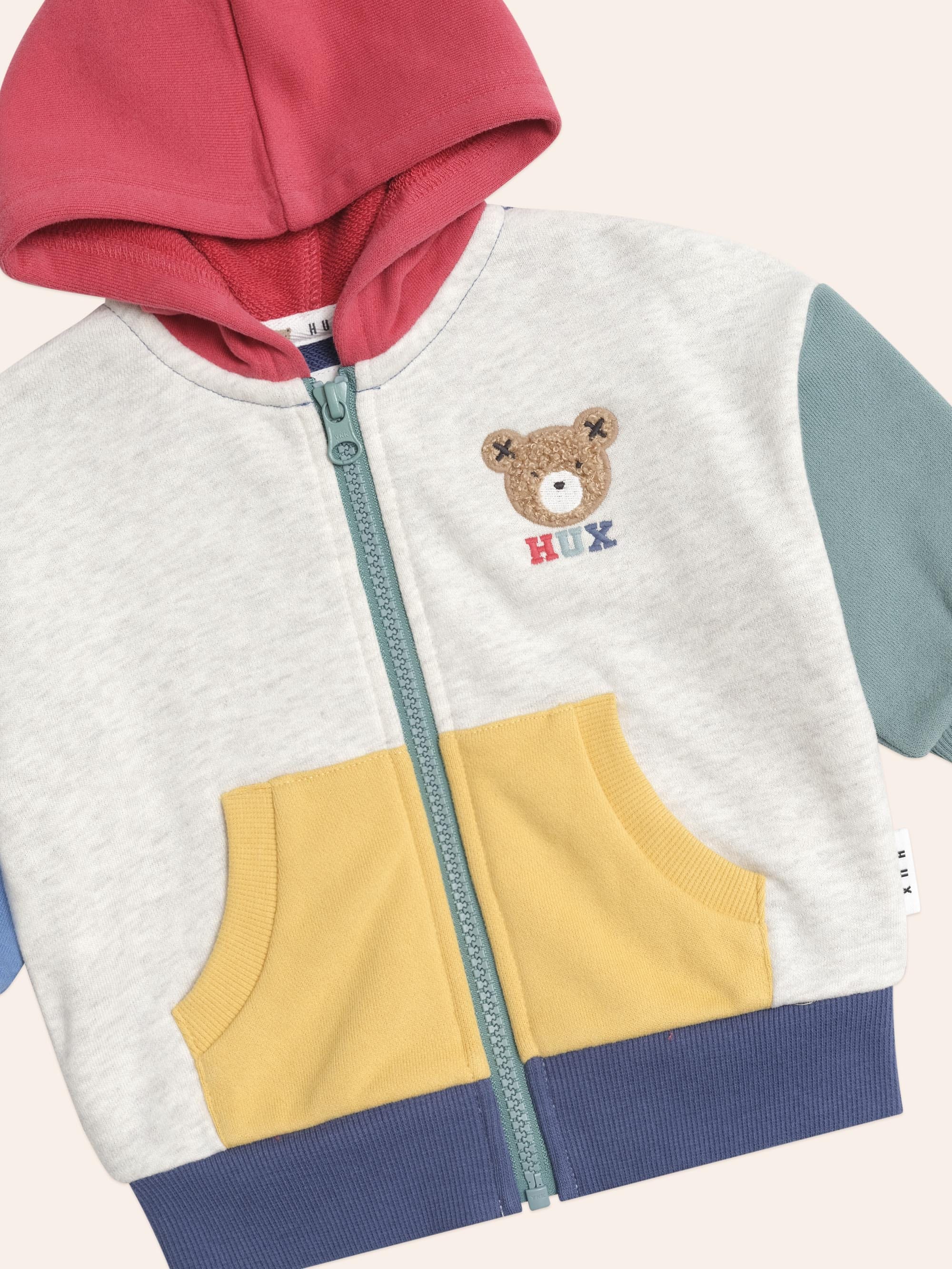 Huxbear Zip Up Hoodie Colour Block - Image 4