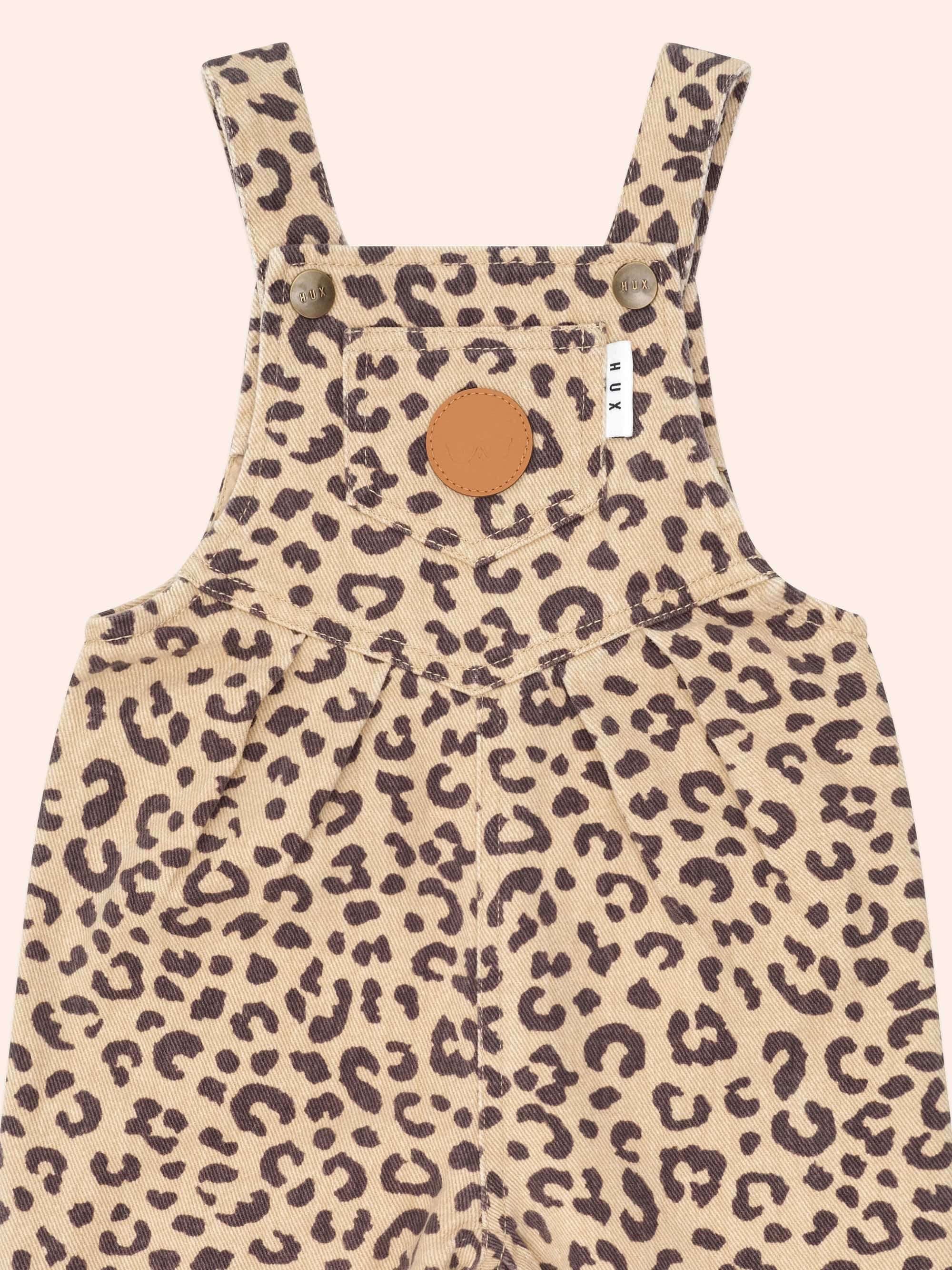 Leopard Print Denim Overalls - Image 3