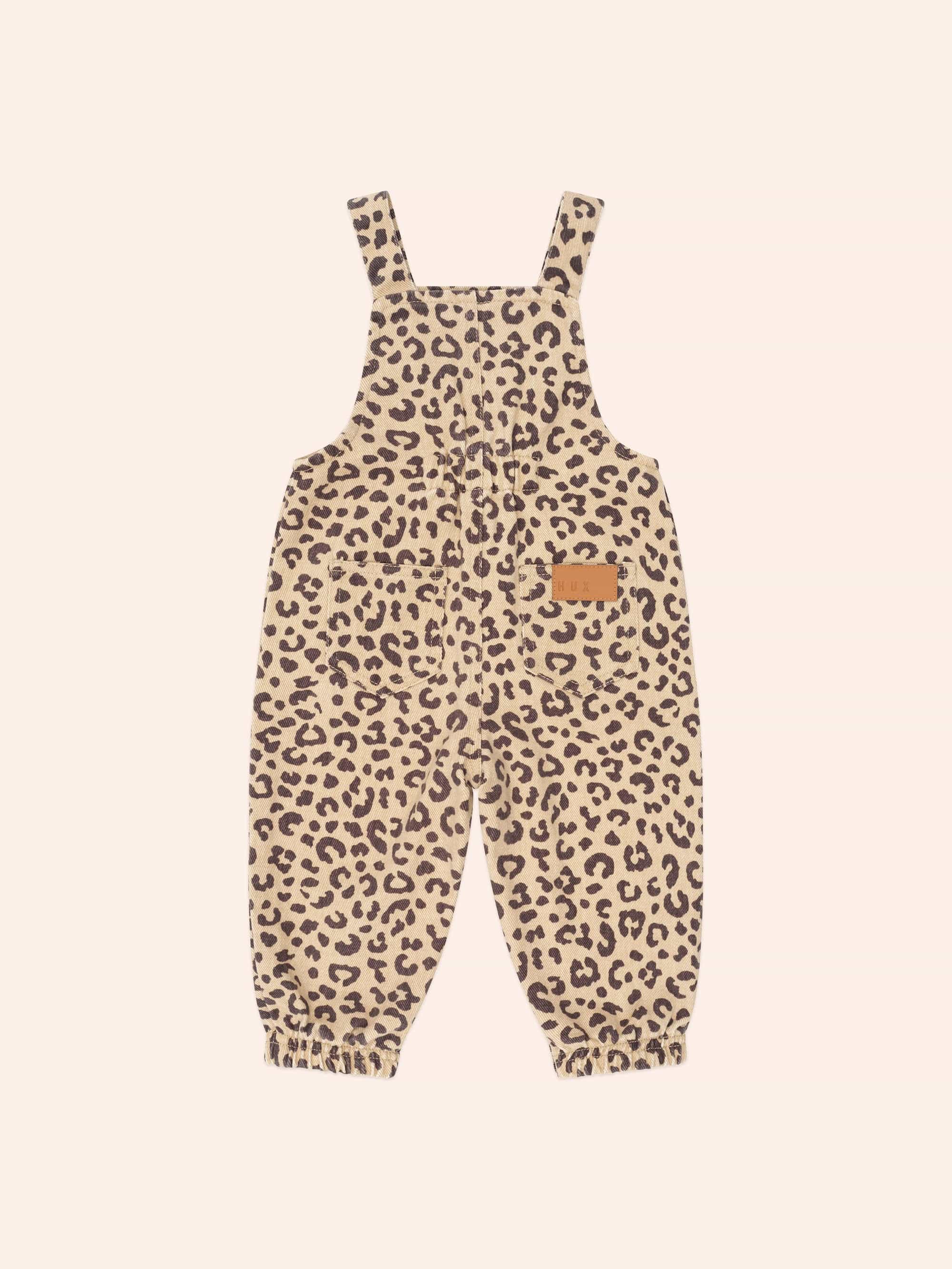 Leopard Print Denim Overalls - Image 4