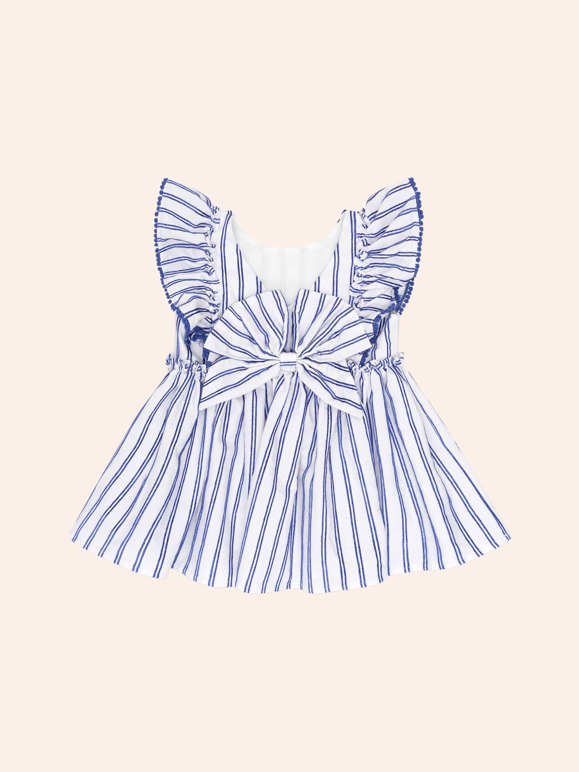 Ocean Stripe Bow Back Dress - Image 3