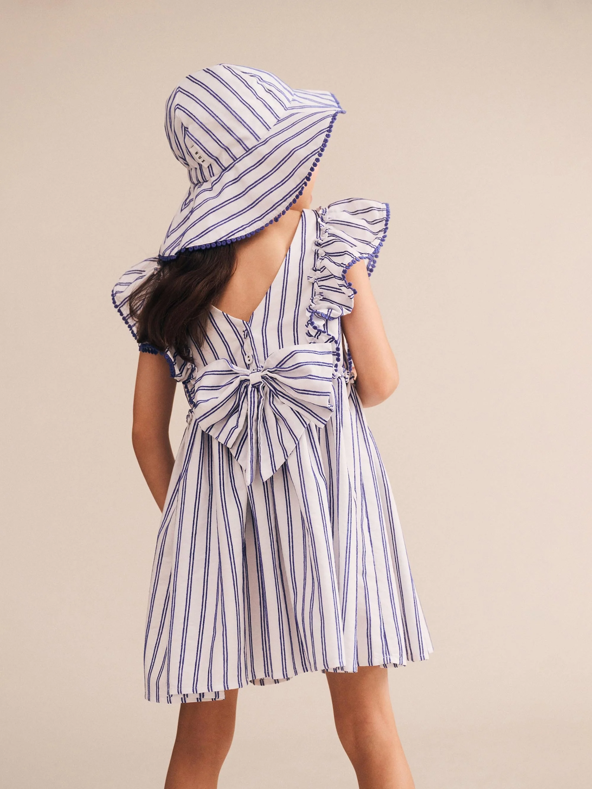 Ocean Stripe Bow Back Dress - Image 5