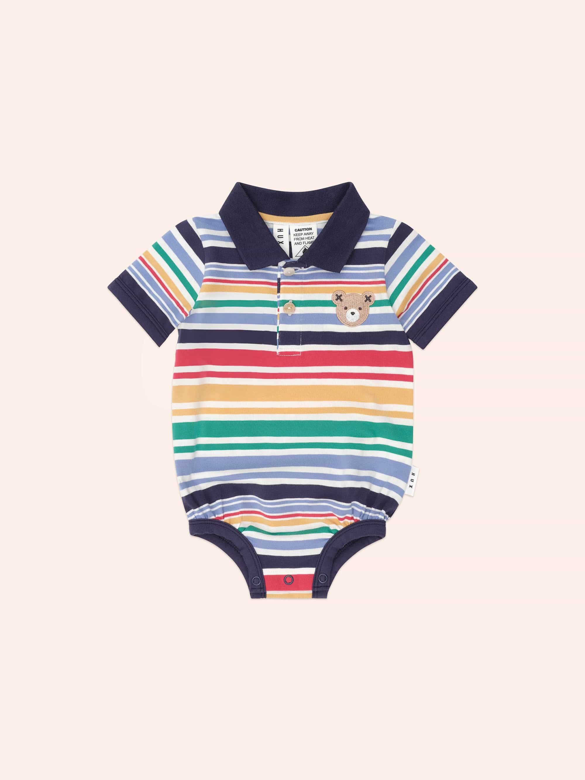 Rainbow Stripe Polo Romper - Image 2