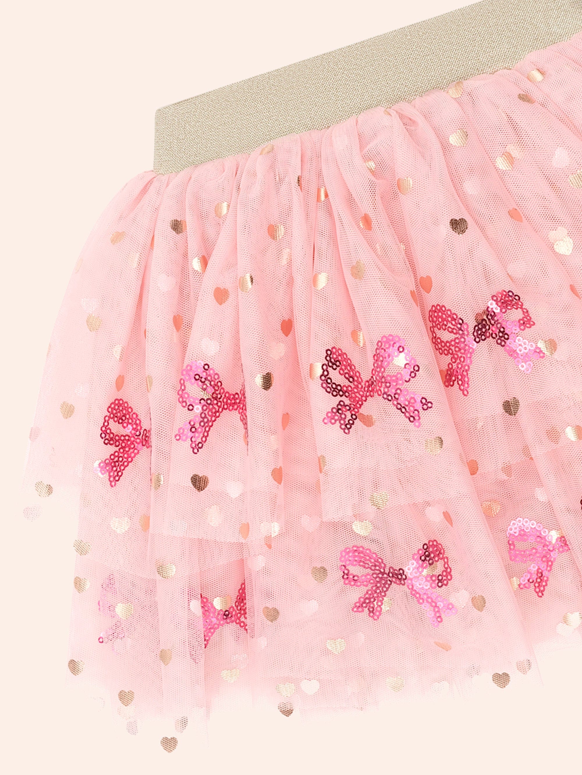 Sequin Bow Tiered Tulle Skirt - Image 3