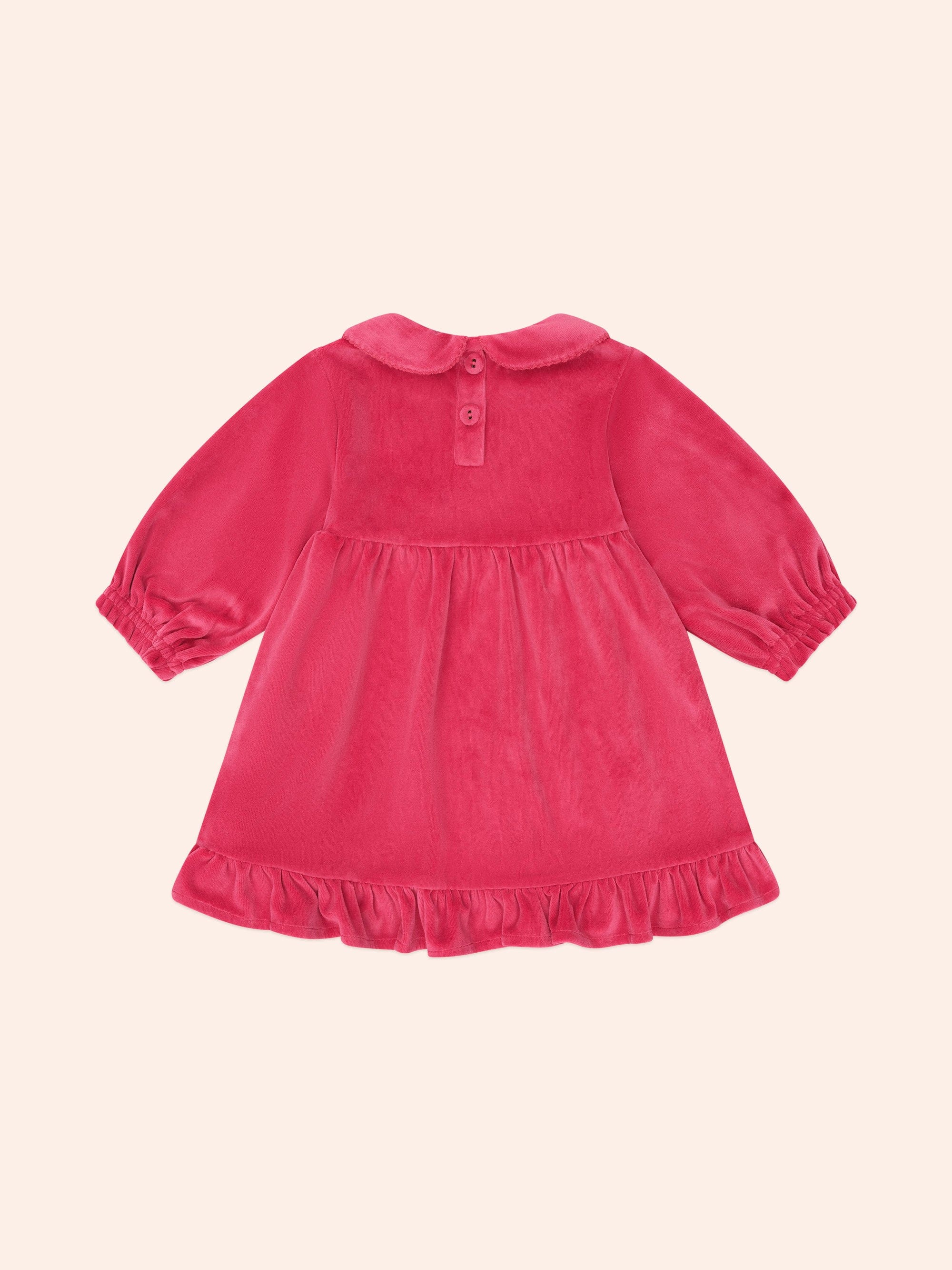 Very Cherry Velour Collar Dress - Image 4
