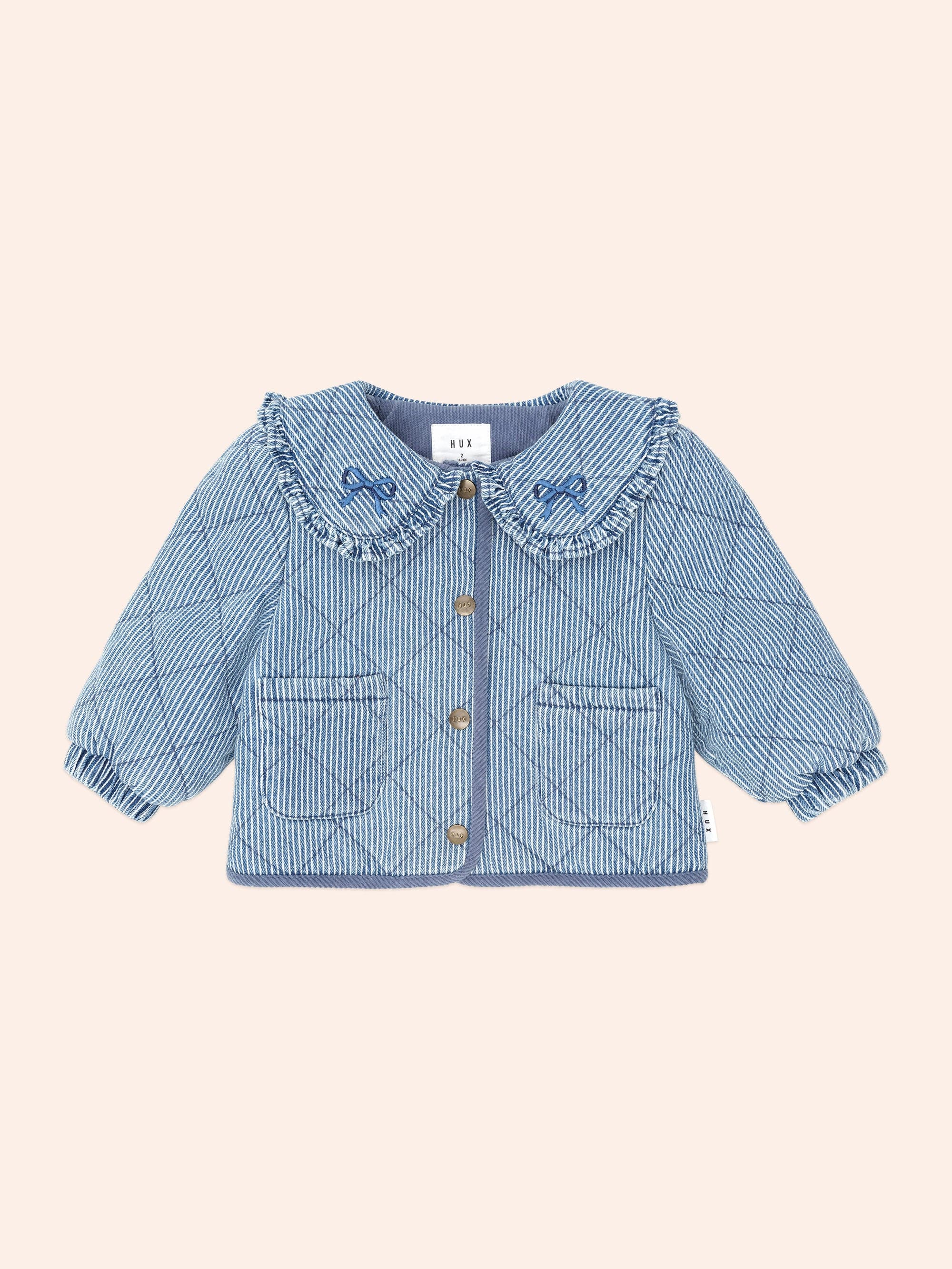Vintage Bow Collar Denim Jacket