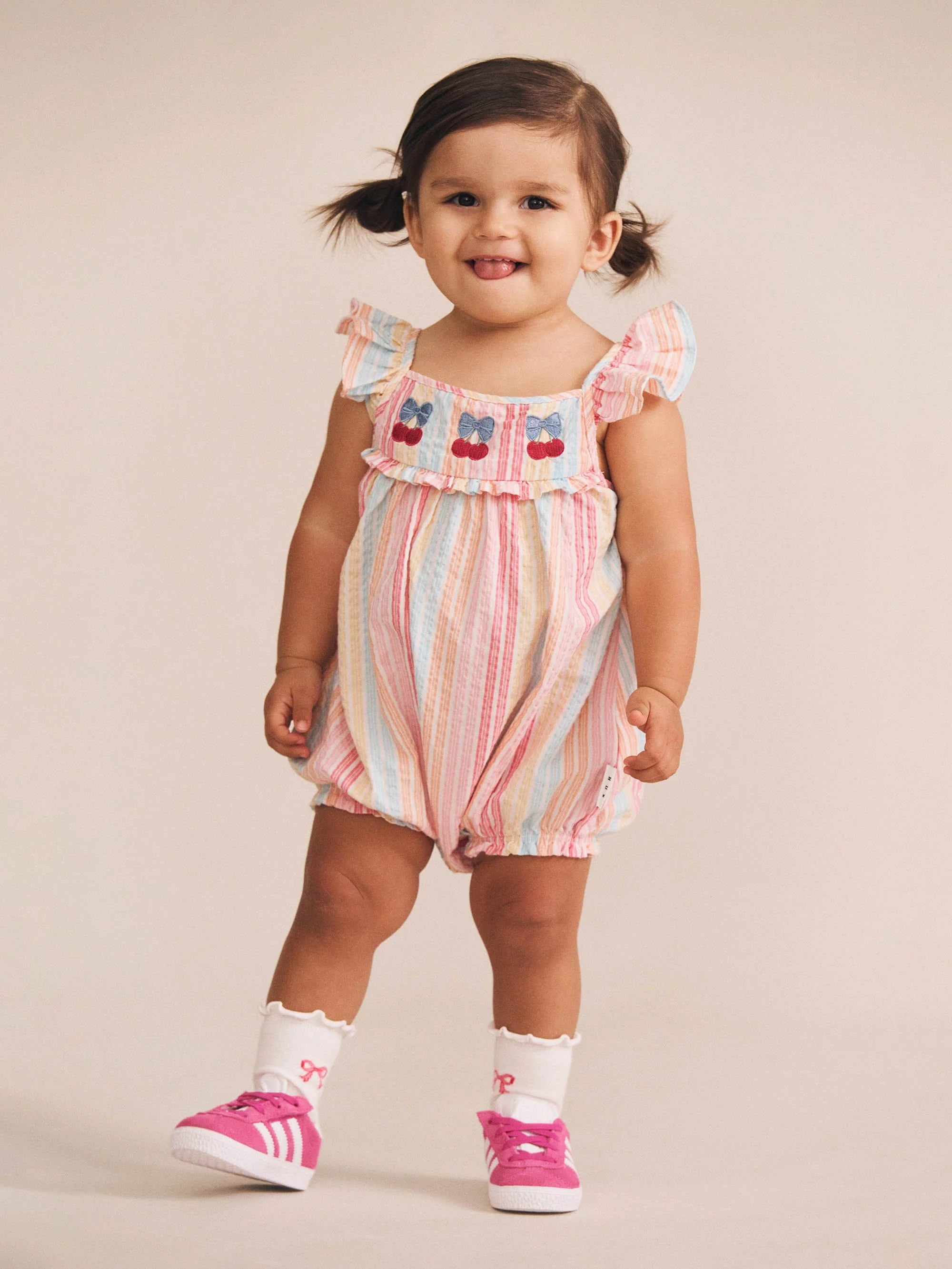 Vintage Rainbow Stripe Bubble Romper - Image 5