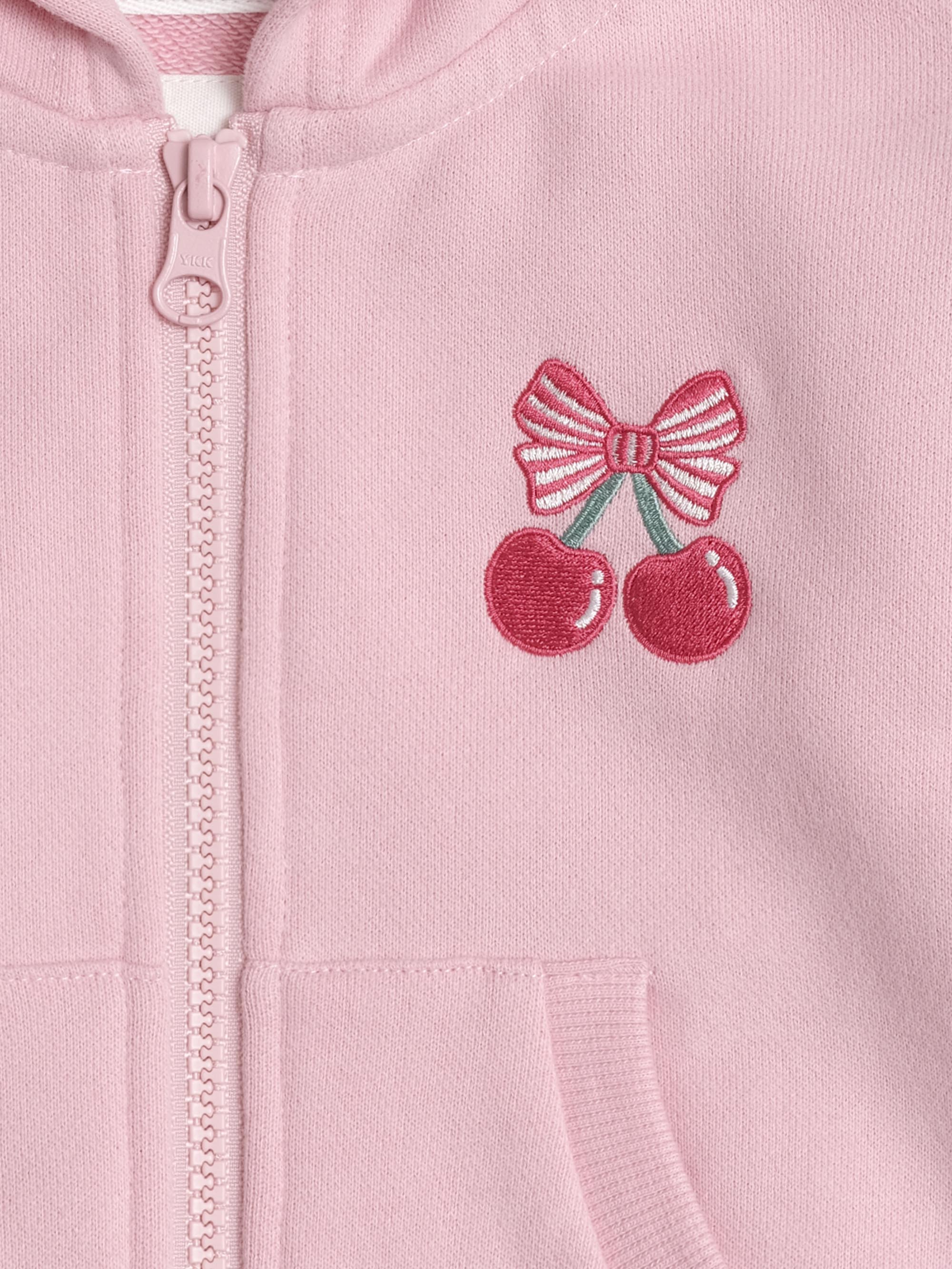 Zip Up Frill Hoodie Apricot - Image 5